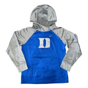 Nike Duke Blue Devils Therma All Time Hoody Youth XL Raglan‎ Sleeve Blue Grey